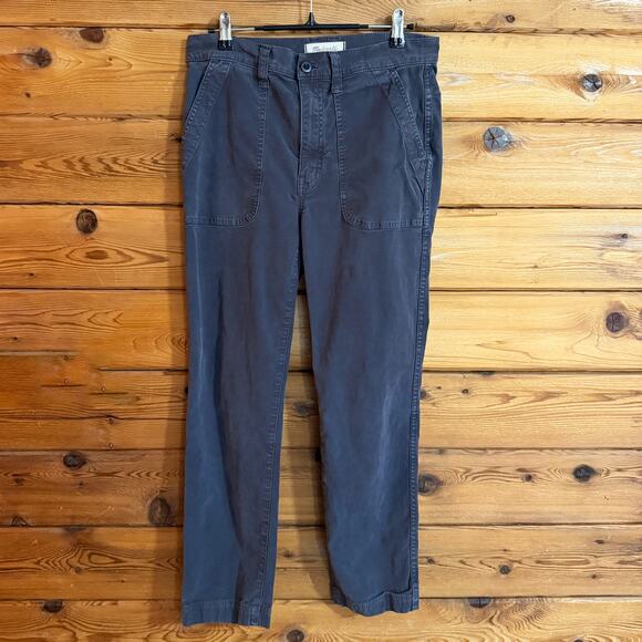 Madewell The Slim Straight Utility Pant Grey Size 27 - Picture 1 of 6